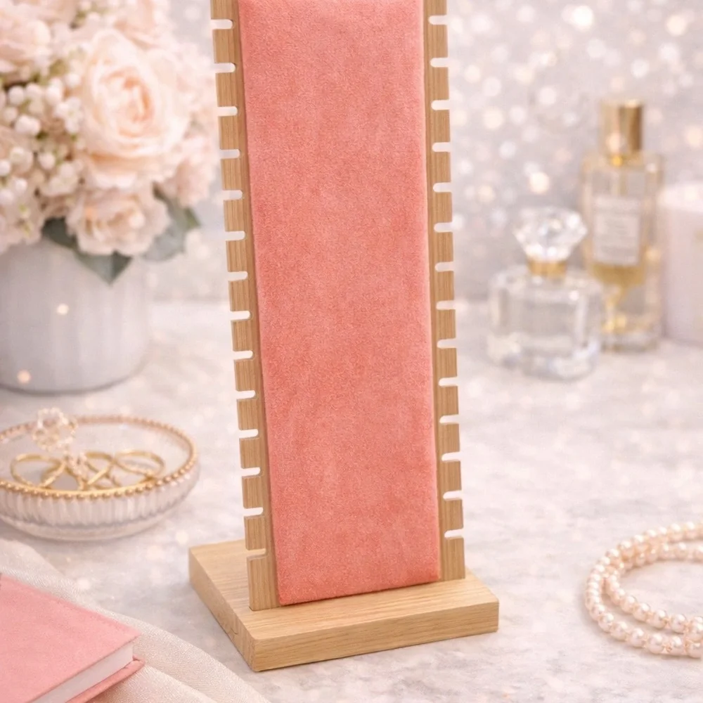 Elegant Necklace or Bracelet Jewelry Stand, Coral Light Pink Color NWOT